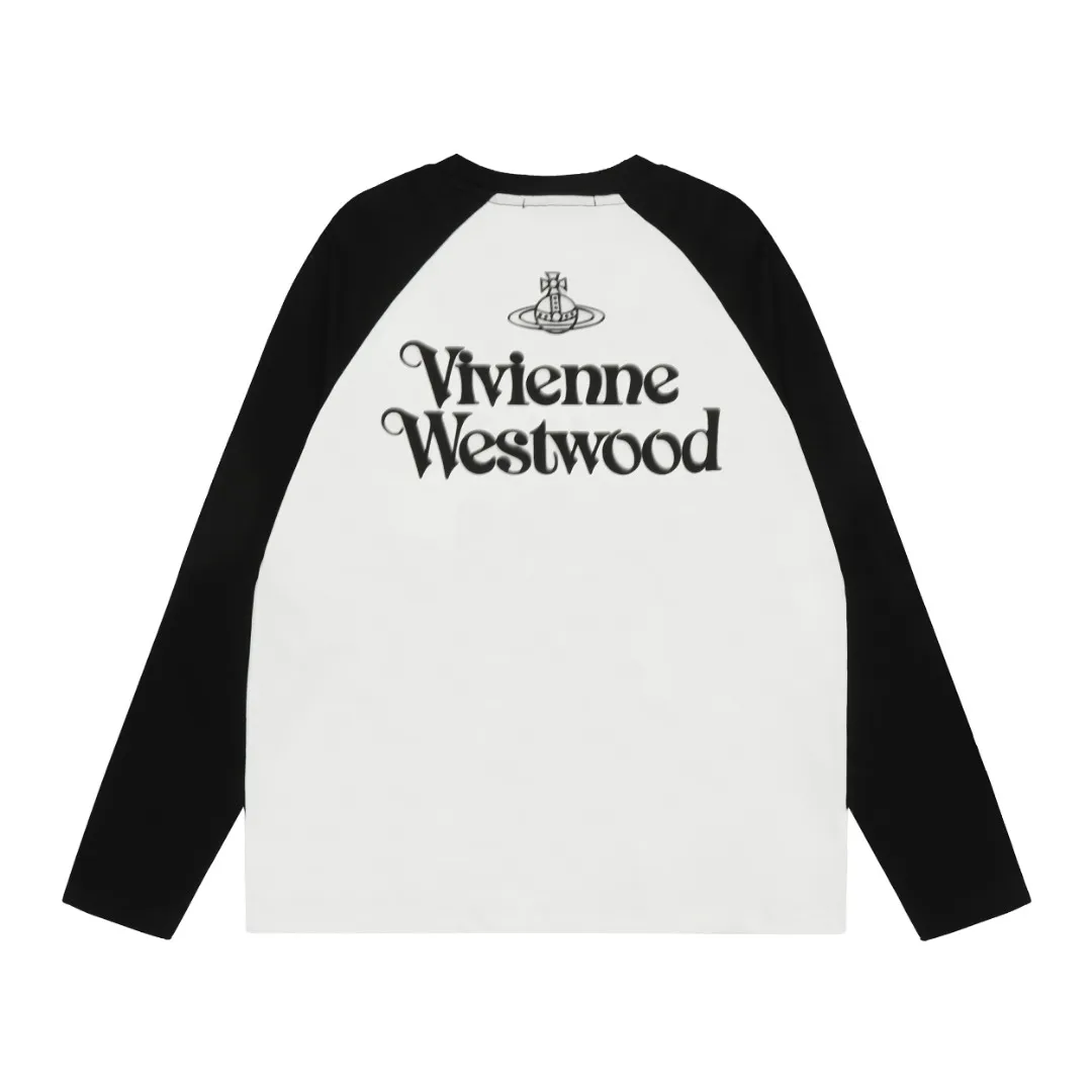 "Classic long sleeves" vivienne west wood Vivienne Saturn classic versatile raglan long sleeves Simple and fashionable, very practical for wearing inside and outside. The top hot style in 2024. No need to say more. Open the details directly. The full range of correct accessories. Every detail is completely restored. It can be filled directly. Size: s m l Color: (body color) black white